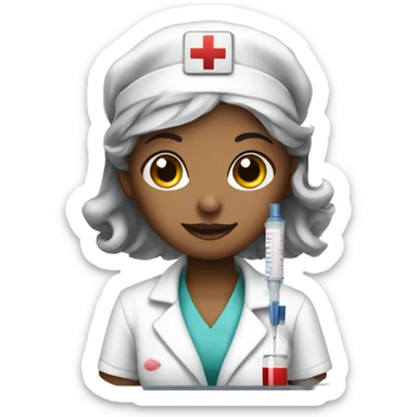 Girl nurse s Syringe sticker