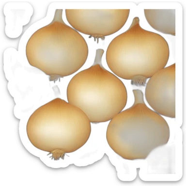 Onion with a combover sticker