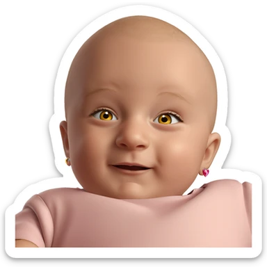 bald boy with heart earrings sticker