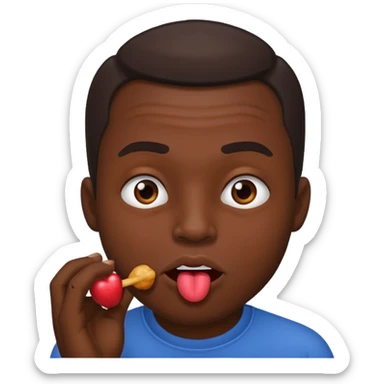 un homme qui se lèche les babines avec un regard malicieux en coin sticker