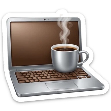 work silver laptop with coffee sticker