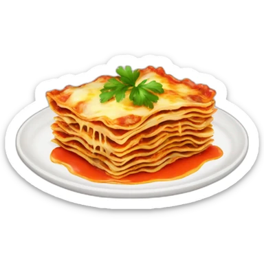 lasagna with parsley and melting sauce sticker