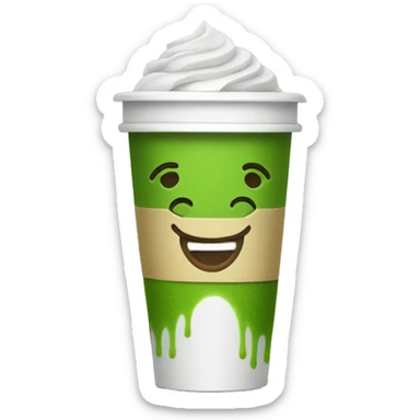 Matcha in a To go cup sticker