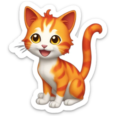 Flame-tailed cat sticker