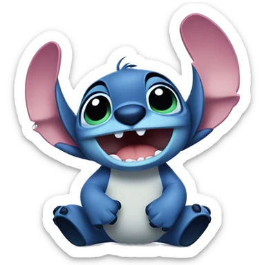 Cute stitch saying stop hand signal sticker