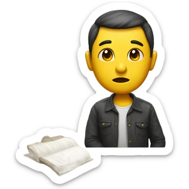 Emoji putting finger on head smart thinking  sticker