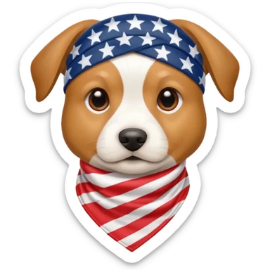 4th of July dog sticker