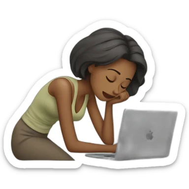 Tired working mother after commute sticker