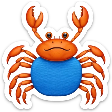 Crab wearing blue sweater sticker