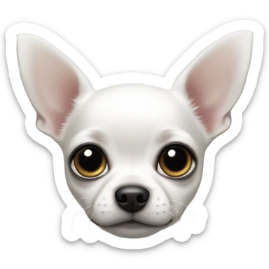 white chihuahua with black ears girl pupy sticker