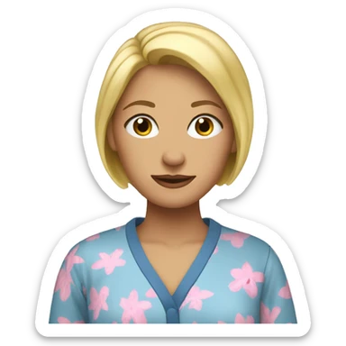 Blond woman in pjs  sticker