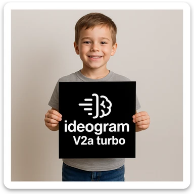 make image of a child holding a poster of this image sticker
