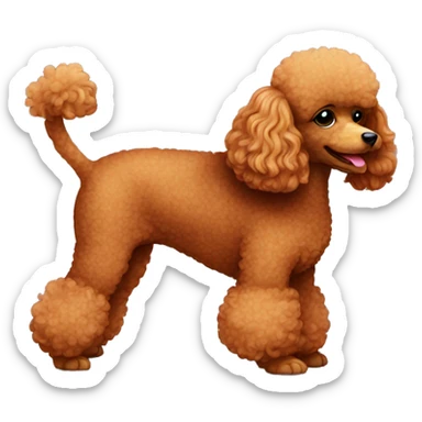 red toy poodle sitting sticker