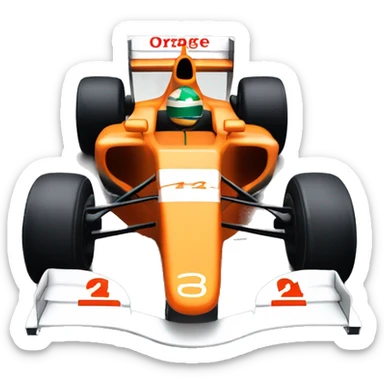 A orange formula 1 car sticker