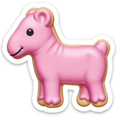Pink iced animal cracker  sticker