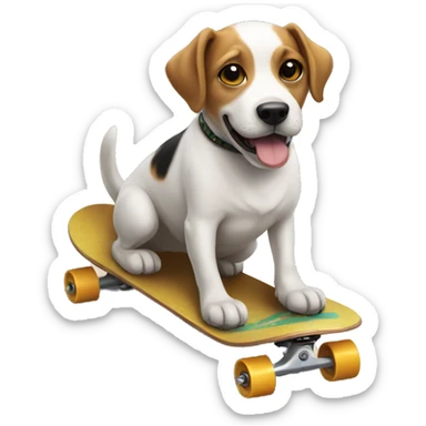 Dog on a skateboard sticker