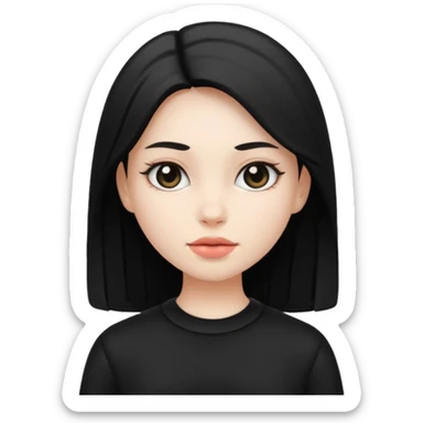 gir\l be white and be wering black sticker