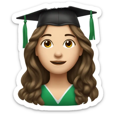 Long hair Brunette with Laurel wreath during graduation sticker