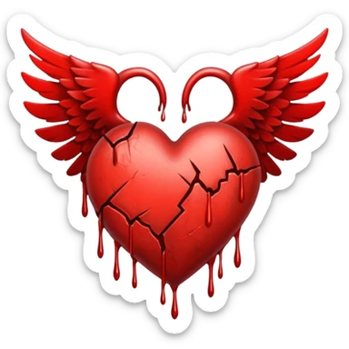 Heart with broken wings sticker