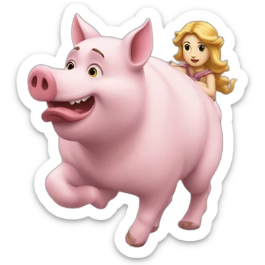 chase-of-Circe-and-piglet sticker