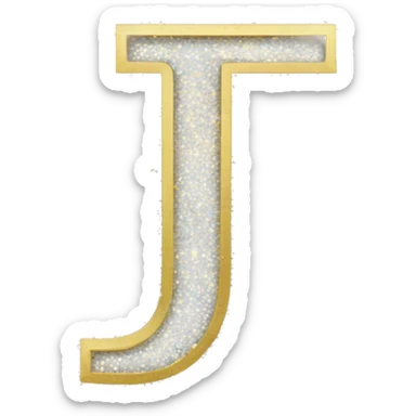 Glitter letter j sticker