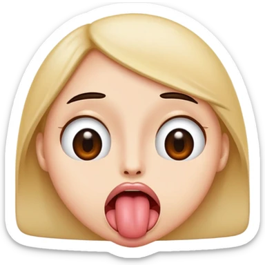 Roll eyes and Stick out tongue sticker