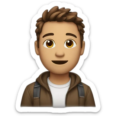 Little hurle whit Brown hair ans a car un is right hand sticker