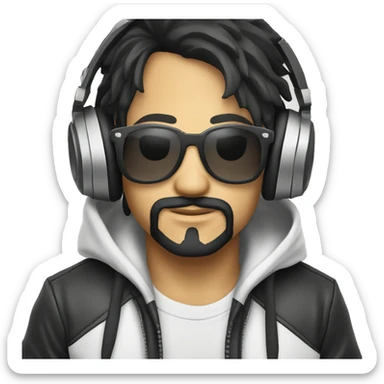 DJ de piel blanca con parche pirata sticker