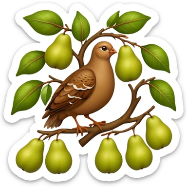 Partridge in a pear tree sticker