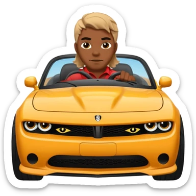 Black person driving hellcat sticker