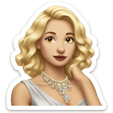 blonde girl in portrait jewelry sticker