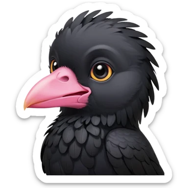 really cute adorable baby crow sticker