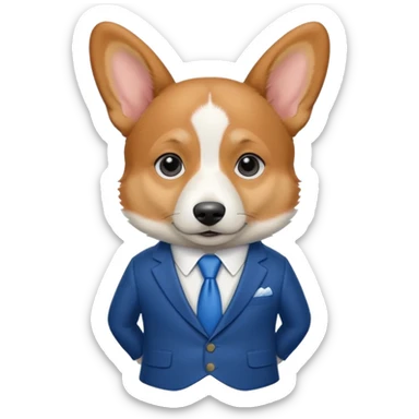 perrita caricatura gorgi gales ejecutivo con ropa celeste sticker