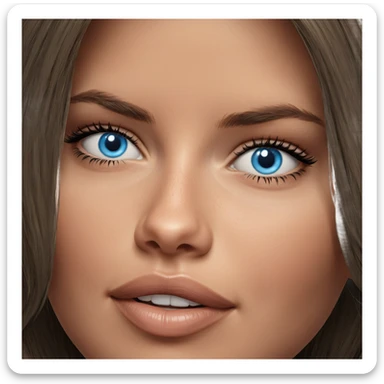 blue-eyed girl close-up portrait sticker