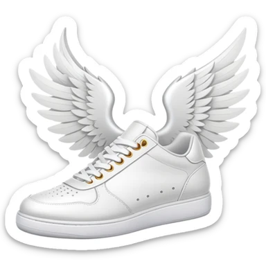 white sneakers with white wings sticker