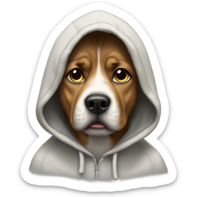 crying dog with hoodie on sticker