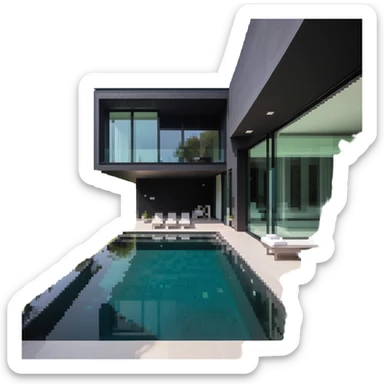 luxury villa with indoor pool, contemporary design sticker
