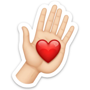 Hand heart with A in it sticker