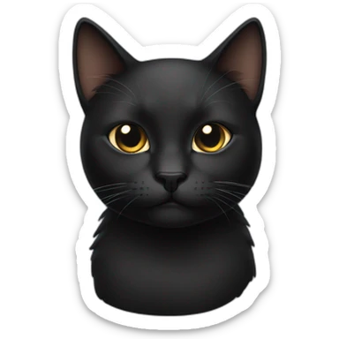black squinting cat sticker