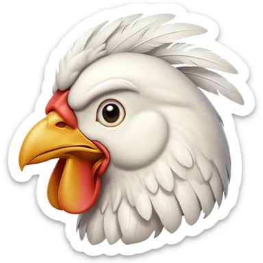funny chicken head side view sticker