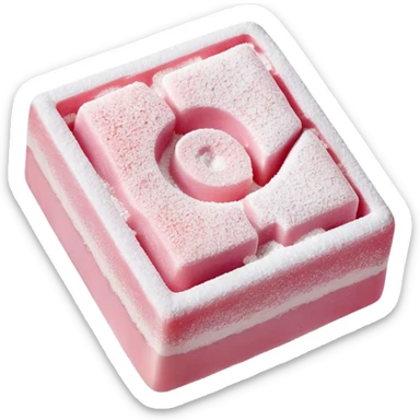 Turkish Delight Cinematic Realistic Turkish Delight Dessert Emoji, depicted as a single, delicate piece of Turkish delight dusted with powdered sugar, rendered with intricate textures and soft, inviting lighting. sticker