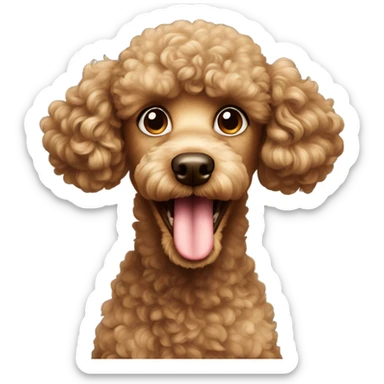 Light brown poodle with fangs sticker