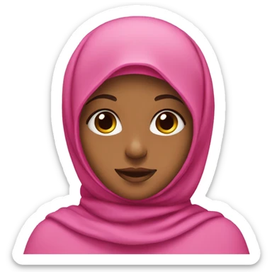 A girl with a pink hijab sticker