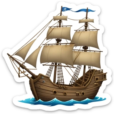 The Flying Dutchman with dilapidated saild sticker