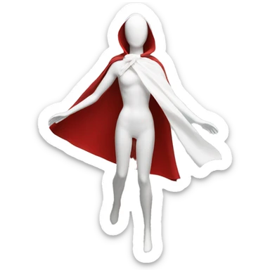 faceless white mannequin flying red cape sticker
