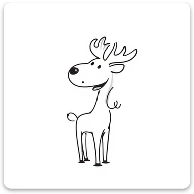 Hand drawn doodle style moose sticker