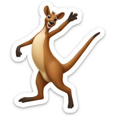 A dancing kangaroo sticker
