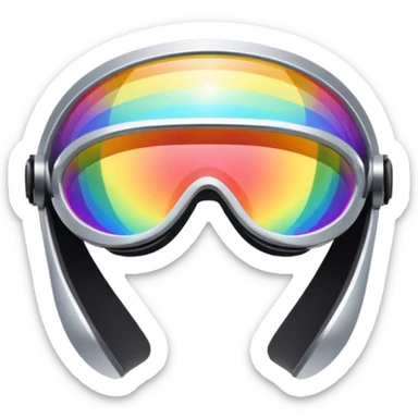 silver simulation rainbow visor goggles sticker