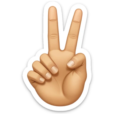Yellow hand showing middle finger pointing finger and thumb together making a gun symbol sticker