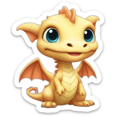 cute pretty dragon baby type goast sticker